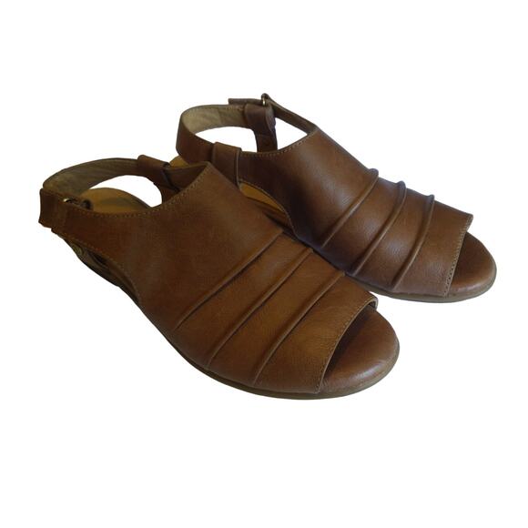 bussola Shoes - Bussola Women's Size EU 38 US 7.5 Leather Coimbra Glove Sandals Capretto Toffee